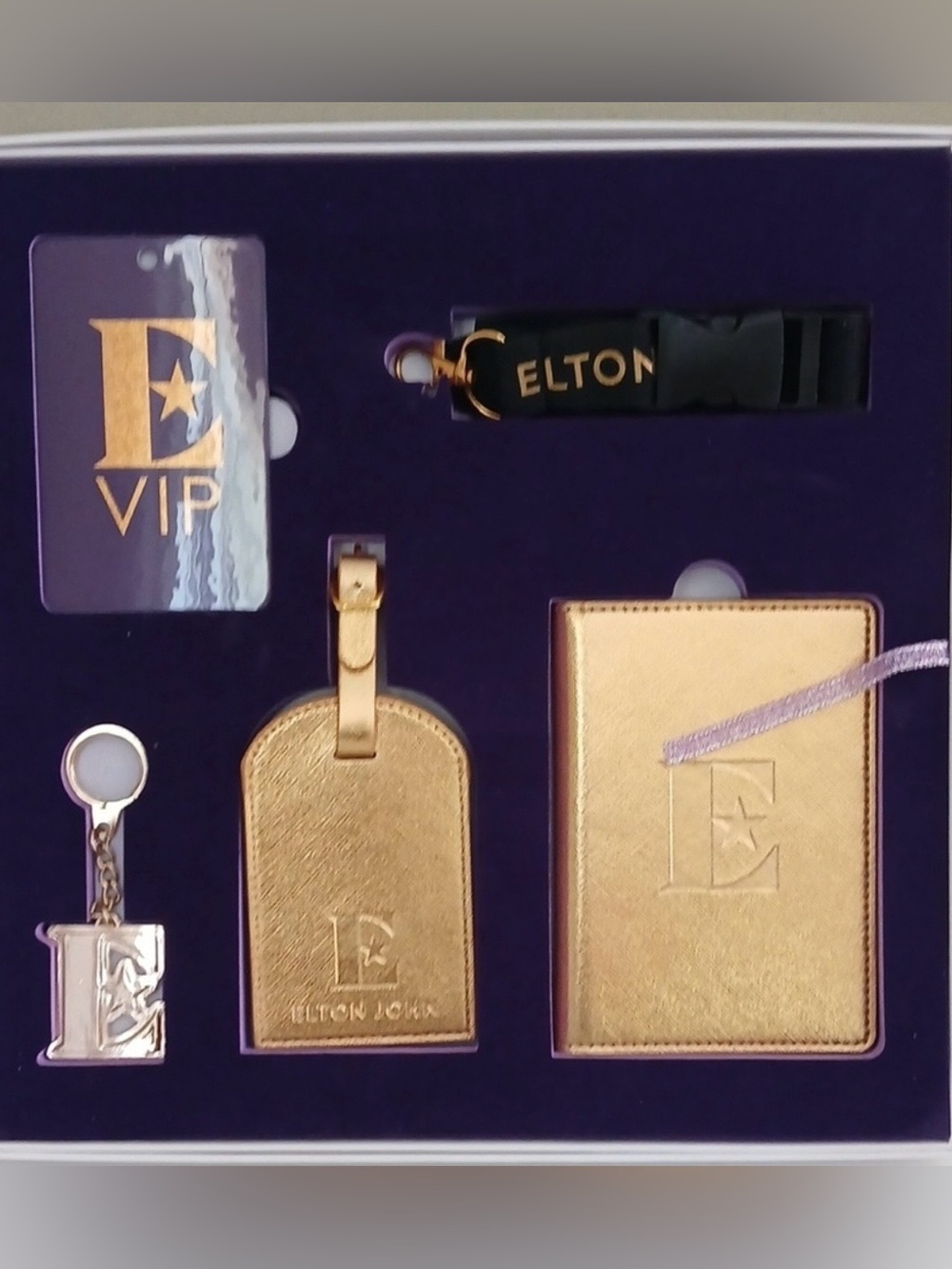 Elton John Gold VIP Travel Accessory Set NIB